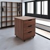 Sevobal File Cabinets Wood Vertical Filing Cabinet with 3 Drawers, Moveable File Cabinets for Under Desk Home Office, Brown, 15.75"*15.75"*22.16" - 2 of 4