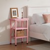 VECELO Modern X-Design Nightstand Set of 1/2, 3-Tier Bedside Tables with Storage Shelves, Small End Side Tables for Bedroom, Living Room, or Office - 3 of 4