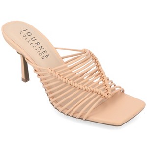 Journee Collection Women's Saskia Mid Heel Open Toe Pumps - 1 of 4