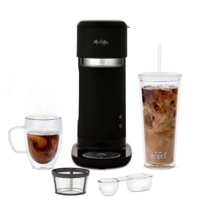 Mr. Coffee Single-Serve Iced and Hot Coffee Maker with Reusable Tumbler and Filter - Black