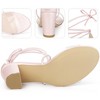 Perphy Women's Lace Up Strappy Clear Strap Chunky Heel Sandals - 3 of 4