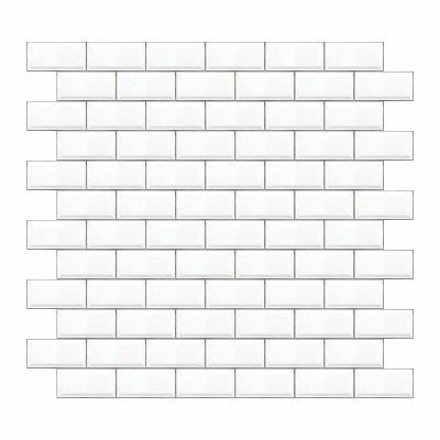 White and Gray Subway Tile Peel and Stick Wall Decals