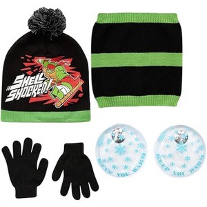 Nicklelodeon Boy's Teenage Mutant Ninja Turtles Cold Weather Set Size 4-7,TMNT Gloves with Handwarmers - 1 of 4