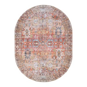 World Rug Gallery Transitional Distressed Machine Washable Non Slip Area Rug - 1 of 4