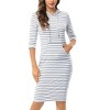 Women's Hoodie Dress Pullover Hoody Dress Casual Fitted Knee Length Dress with Pocket - 2 of 4