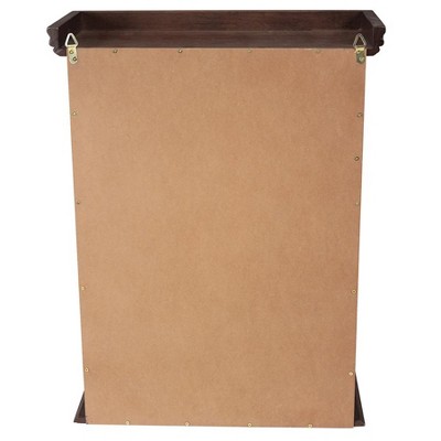 Tuscan-Style Solid Hardwood Wall Curio Cabinet with Glass Shelves
