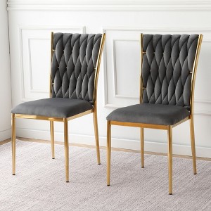 KTMBDW Modern Velvet Dining Chairs Living Room Chairs Upholstered Side Chair with Metal Legs for Dining Room Living Room - 1 of 4