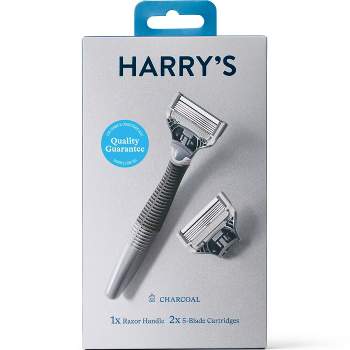 Harry's 5-Blade Men's Razor - 1 Razor Handle + 2 Razor Blade Cartridges - Charcoal