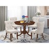 HomeStock 5-Piece Mahogany Finish Solid Wood Top Dining table with 4 Chairs - 2 of 4