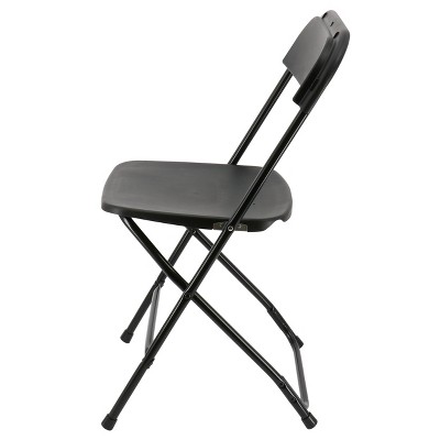 Black Plastic Armless Folding Chair Set of 4