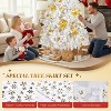VINGLI 7.5ft Pre-lit White Christmas Tree, 400 Lights, Snowflake Skirt, Gold Bow Ornaments, 1600 PVC Tips, Holiday Party Decor - 2 of 4