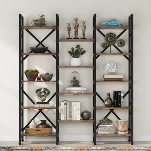 Hommoo 70" Tall Triple Wide Bookshelf Brown - 1 of 4