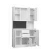 TIRAMISUBEST 74" Freestanding Kitchen Pantry Cabinet Cupboard with 6 Doors,3 Shelves and 2 Drawer, Versatile Wardrobe & Kitchen Cabinet - 4 of 4