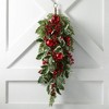 30"H Sullivans Artificial Jingle Bell Holly Pine Christmas Swag, Green-Red, Indoor Christmas Decor - 3 of 4