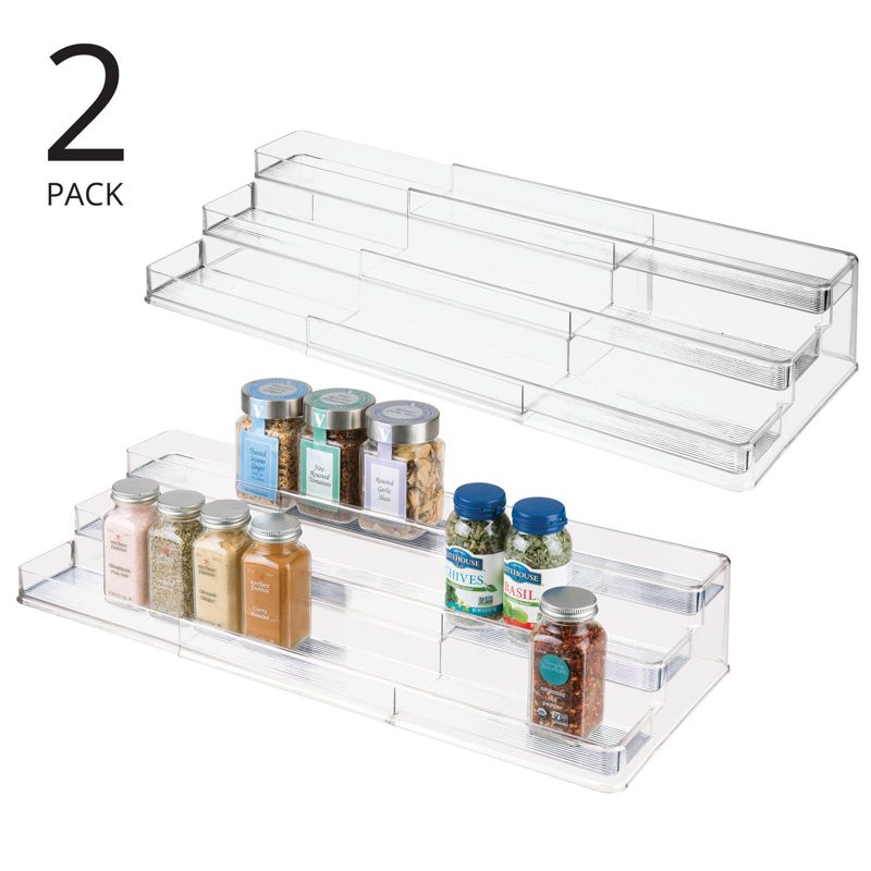 mDesign Plastic Shelf Adjustable & Expandable Spice Rack Organizer, 2 of 10
