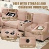 104.72''L-Shaped Sectional Sofas£¬ Corduroy Sofa with Cup Holders, USB Charging, Movable Ottoman & Storage Console for Apartment - 4 of 4