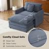 NicBex Couches for Living Room 41.3" Modular Sectional Sofa Modern Corduroy Upholstered Sofa Couch with Side Storage Pockets for Bedroom, Blue - 2 of 4