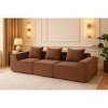 Modern Modular Corduroy Sofa with 3 Pillows, 3-Seat Compression Couch, Luxurious Sleek Cloud Sofa for Living Room or Apartment – The Pop Home - 3 of 4