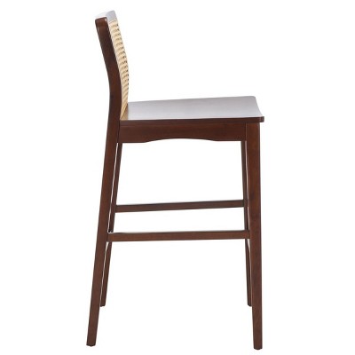 Benicio Dark Brown and Natural Rattan Bar Stool Set