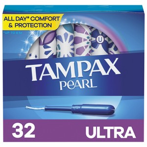 Tampax Pearl Ultra Absorbency with LeakGuard Braid Tampons - Unscented - 1 of 4