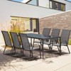 Hyleory 4PCS Patio Stackable Dining Chairs with Curved Armrests & Quick-Drying Fabric - 3 of 4