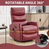 360° Swivel Manual Recliner Chair with Heat & Massage, Swivel Rocker Recliner with Handle Recline, Faux Leather/Linen Upholstery - 3 of 4