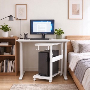 Computer Stand, Rolling Mobile CPU Holder with Locking Wheels & Dual ...