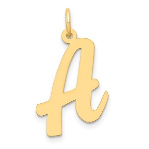 Black Bow Jewelry 14k Yellow Gold Madison Collection LG Classic Script Initial A Pendant - 1 of 4