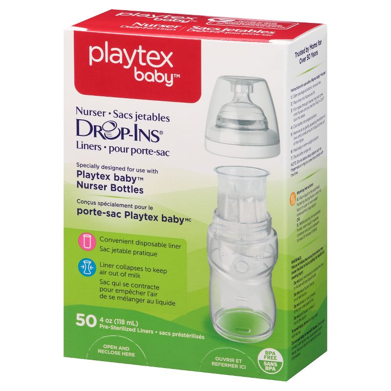 Playtex Baby Drop-Ins Liners For Playtex Baby Nurser Bottles 4oz - 50ct, 5 of 8