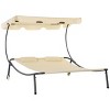 CAVINAS Folding Bed Beach Chair with Wheels & Headrest Pillows,Adjustable Canopy Lounge Chair for Outdoor,Lawn,Backyard - 2 of 4