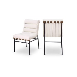 Meridian Furniture,Burke  Vegan Leather Dining Chair, Set of 2 - 1 of 4