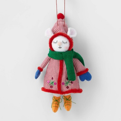 Mouse with Pink Coat and Green Scarf Christmas Tree Ornament - Wondershop™