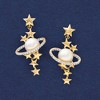 Ross-Simons 7.5-8mm Cultured Pearl and .15 ct. t.w. Diamond Star and Planet Drop Earrings in 14kt Yellow Gold - 4 of 4