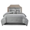 Sapphtopaz Bedding Comforter Set Quilt Set Embroidered with Plant Print Pattern Pintucking Details 8 Piece - 2 of 4