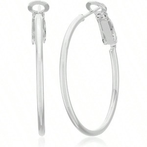 Lightweight Paddle Back Hoop Earrings, Sterling Silver or Gold - 1 of 3