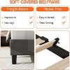 Full Size Platform Bed Frame, Linen Upholstered Bed Frame with Headboard, Modern Mattress Foundation with Wooden Slats Supports for Full Bed, No Box - 4 of 4
