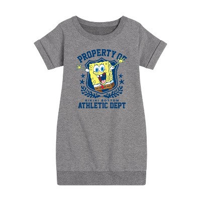 - SpongeBob SquarePants - Property Of Bikini Bottom Graphic Short Sleeve Fleece Dress