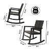 JONATHAN Y Ned Modern Chevron-Back 300-Lbs Support Acacia Wood Patio Outdoor Rocking Chair - 3 of 4
