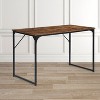 FurnitureR 47.2" Home Office Table Simple Computer Desk Laptop PC Writing Sturdy Metal Frames for Study Room, Rustic Brown - 3 of 4