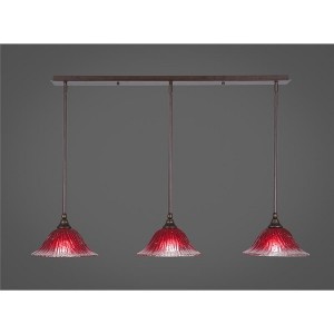 Toltec Lighting Any 3 - Light Chandelier in  Bronze with 10" Raspberry Crystal Shade - 1 of 1