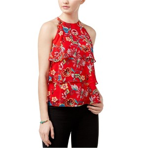 A. Byer Womens Tier Floral Knit Blouse - 1 of 1