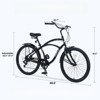 Infurnic Bicycles, 7 Speed Bicycles, Beach Cruiser Bike with Wide Wheels, Black, 69.29"*28.32"*43.2" - 2 of 4