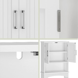 Over The Toilet Storage Cabinet, Freestanding Double Door Bathroom Storage Organizer with Anti-Tip Device - 1 of 4