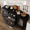 Sideboard Buffet Cabinet with Storage, Buffet Cabinet with Fluted Glass Sliding Doors - 3 of 4