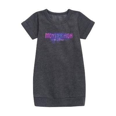 - Monster High - Toddler And Youth Girls Fleece Dress Graphic Short Sleeve Fleece Dress