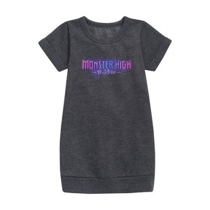 Girls' - Monster High - Toddler And Youth Girls Fleece Dress Graphic Short Sleeve Fleece Dress - 1 of 3