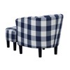 Breighton Home Take a Seat Churchill Accent Chair with Ottoman in Blue Gingham - 4 of 4