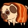 Girl's Design By Humans Puglie Bacon Strip By Puglie T-Shirt - image 2 of 3