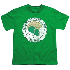 Norfolk State University Distressed Primary Kids T-Shirt For Youth Kelly Green - 1 of 4