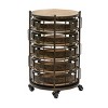 Farmhouse Metal Storage Cart Brown - Olivia & May: Utility Rolling Cart with 5 Drawers & 6 Shelves, Iron Construction - image 4 of 4